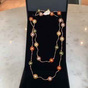 Gorgeous!👀 Faux pearl-rose gold wire Necklace